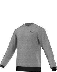 grauer Pullover mit einem Rundhalsausschnitt von adidas