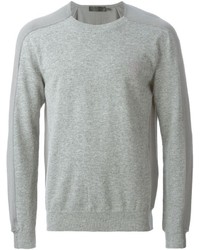 grauer Pullover mit einem Rundhalsausschnitt von Alexander McQueen