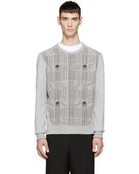 grauer Pullover mit einem Rundhalsausschnitt von Alexander McQueen