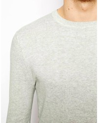 grauer Pullover mit einem Rundhalsausschnitt von Asos