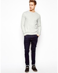 grauer Pullover mit einem Rundhalsausschnitt von Asos