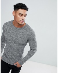 grauer Pullover mit einem Rundhalsausschnitt von ASOS DESIGN