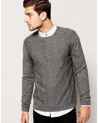 grauer Pullover mit einem Rundhalsausschnitt von Asos