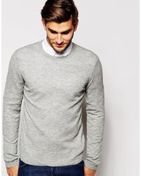 grauer Pullover mit einem Rundhalsausschnitt von Asos