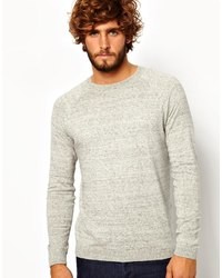 grauer Pullover mit einem Rundhalsausschnitt von Asos