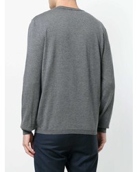 grauer Pullover mit einem Rundhalsausschnitt von Fendi