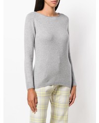 grauer Pullover mit einem Rundhalsausschnitt von Blanca