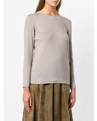 grauer Pullover mit einem Rundhalsausschnitt von Fabiana Filippi