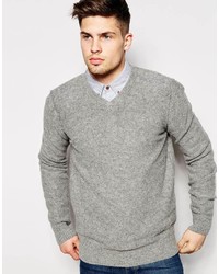 grauer Pullover mit einem Rundhalsausschnitt von Bellfield
