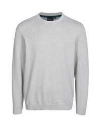 grauer Pullover mit einem Rundhalsausschnitt von Bexleys man