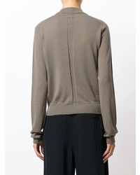 grauer Pullover mit einem Rundhalsausschnitt von Rick Owens