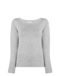 grauer Pullover mit einem Rundhalsausschnitt von Blanca