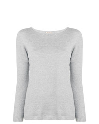 grauer Pullover mit einem Rundhalsausschnitt von Blanca