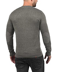 grauer Pullover mit einem Rundhalsausschnitt von BLEND