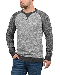 grauer Pullover mit einem Rundhalsausschnitt von BLEND