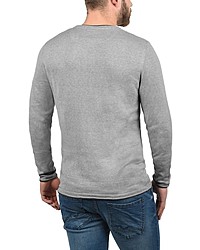 grauer Pullover mit einem Rundhalsausschnitt von BLEND