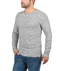 grauer Pullover mit einem Rundhalsausschnitt von BLEND