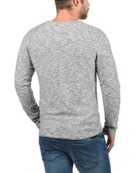 grauer Pullover mit einem Rundhalsausschnitt von BLEND