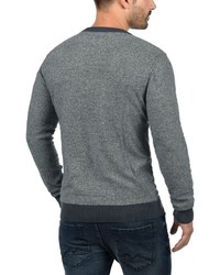 grauer Pullover mit einem Rundhalsausschnitt von BLEND