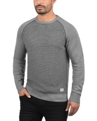 grauer Pullover mit einem Rundhalsausschnitt von BLEND