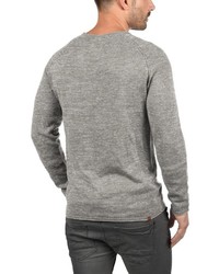 grauer Pullover mit einem Rundhalsausschnitt von BLEND