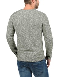 grauer Pullover mit einem Rundhalsausschnitt von BLEND