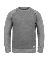 grauer Pullover mit einem Rundhalsausschnitt von BLEND