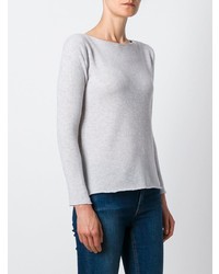 grauer Pullover mit einem Rundhalsausschnitt von Fashion Clinic Timeless