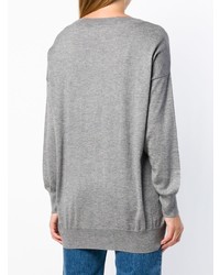 grauer Pullover mit einem Rundhalsausschnitt von Snobby Sheep