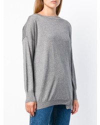 grauer Pullover mit einem Rundhalsausschnitt von Snobby Sheep