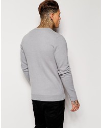 grauer Pullover mit einem Rundhalsausschnitt von Unconditional