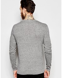 grauer Pullover mit einem Rundhalsausschnitt von Asos