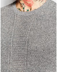 grauer Pullover mit einem Rundhalsausschnitt von Asos