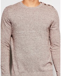 grauer Pullover mit einem Rundhalsausschnitt von Asos