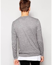 grauer Pullover mit einem Rundhalsausschnitt von Asos