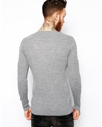 grauer Pullover mit einem Rundhalsausschnitt von Asos