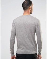 grauer Pullover mit einem Rundhalsausschnitt von Asos