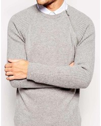 grauer Pullover mit einem Rundhalsausschnitt von Asos