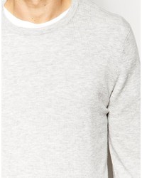 grauer Pullover mit einem Rundhalsausschnitt von Asos