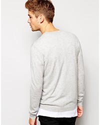 grauer Pullover mit einem Rundhalsausschnitt von Asos