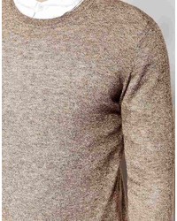 grauer Pullover mit einem Rundhalsausschnitt von Asos