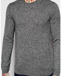 grauer Pullover mit einem Rundhalsausschnitt von Asos