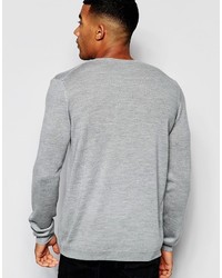 grauer Pullover mit einem Rundhalsausschnitt von Asos