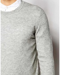 grauer Pullover mit einem Rundhalsausschnitt von Asos