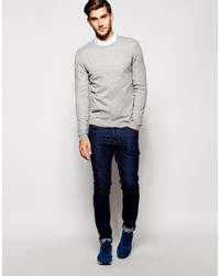 grauer Pullover mit einem Rundhalsausschnitt von Asos