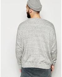 grauer Pullover mit einem Rundhalsausschnitt von Asos