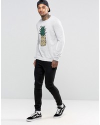 grauer Pullover mit einem Rundhalsausschnitt von Asos