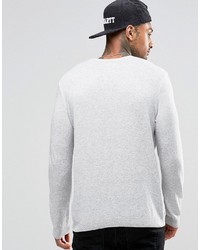 grauer Pullover mit einem Rundhalsausschnitt von Asos