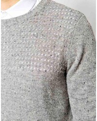 grauer Pullover mit einem Rundhalsausschnitt von Asos