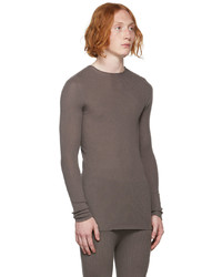 grauer Pullover mit einem Rundhalsausschnitt von Rick Owens